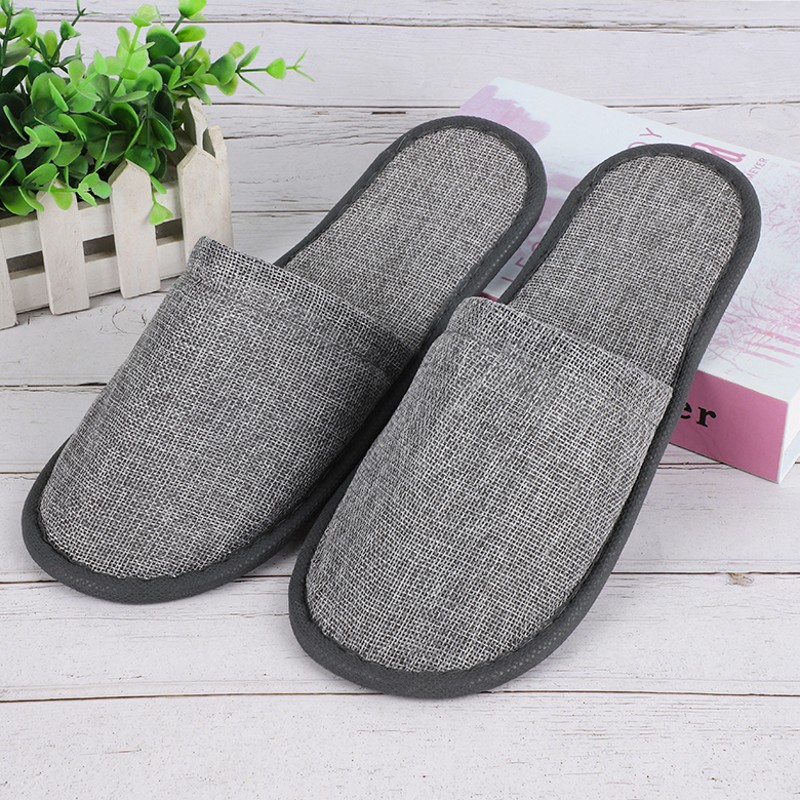 Factory wholesale disposable linen slippers hotel hotel homestay travel beauty salon home hospitality half package all-inclusive