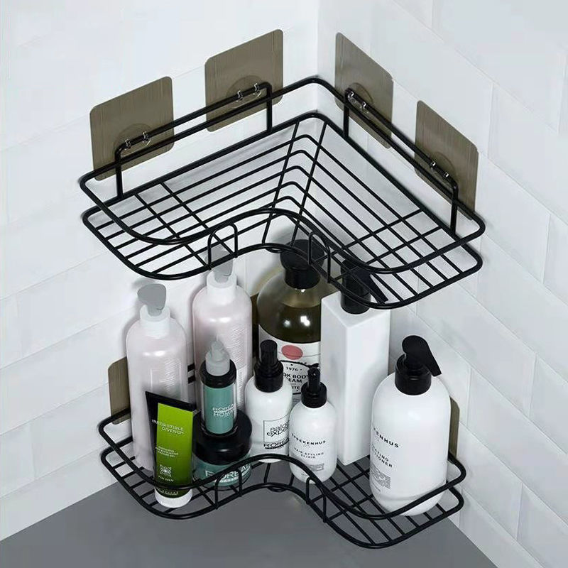 Bathroom Storage Rack Non-perforated Triangle Strong Adhesive Hand-washing Bathroom Corner Storage Rack Wall-mounted Kitchen Corner Rack