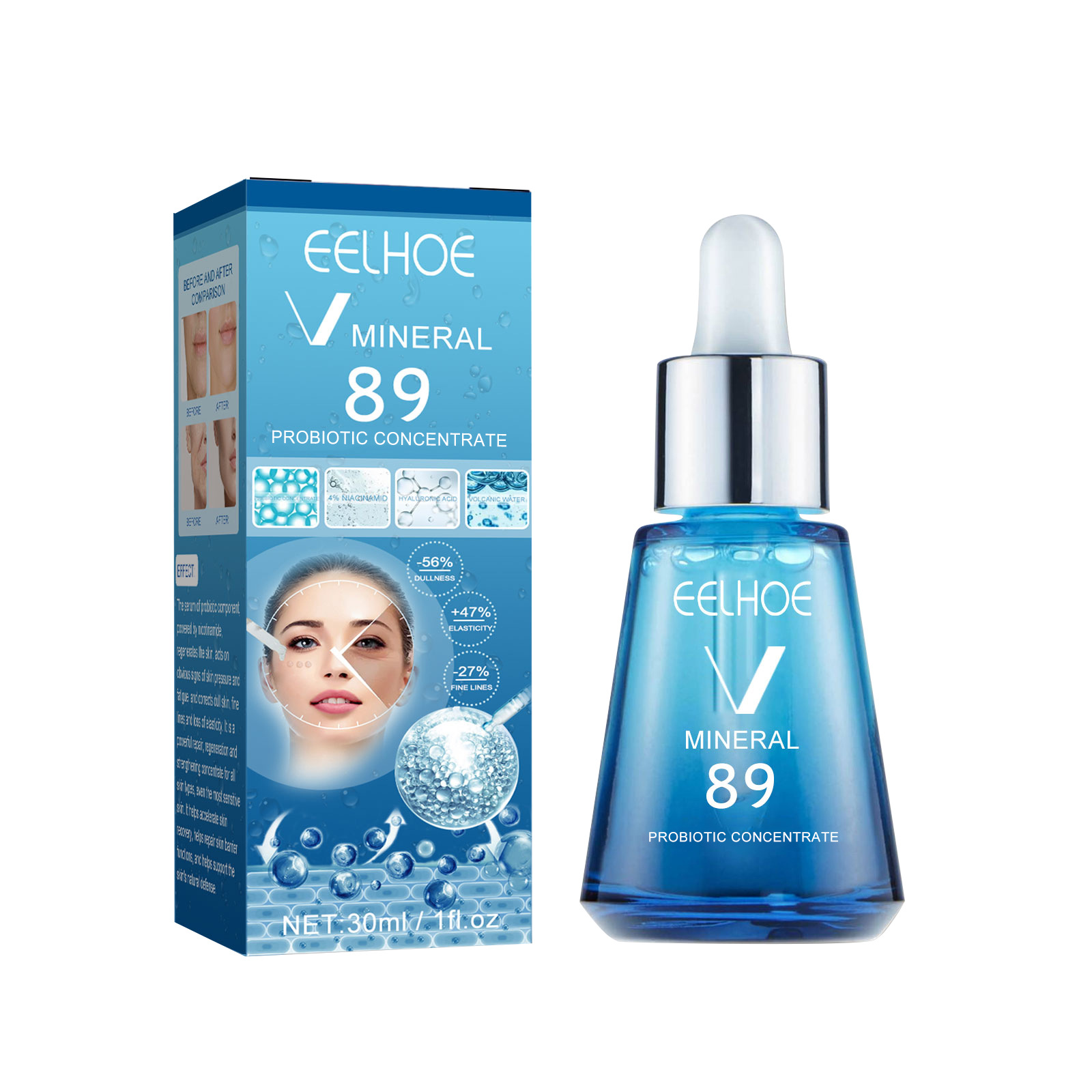 Eelhoe V89 Probiotic Serum Essence Gentlely Nourishes Facial Skin Hydrating Moisturizing Skin Care Essence