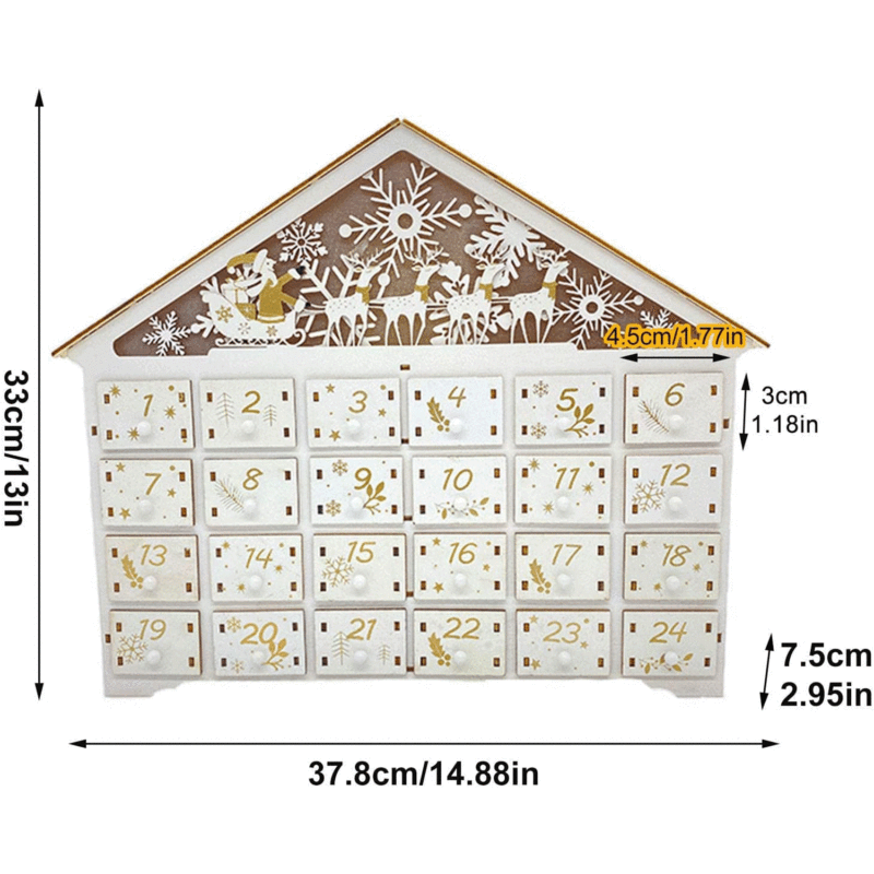 木製クリスマスギフトボックスクリエイティブカレンダー装飾飾り 24 カウントダウン木製カレンダーオフィス文化工芸品|undefined