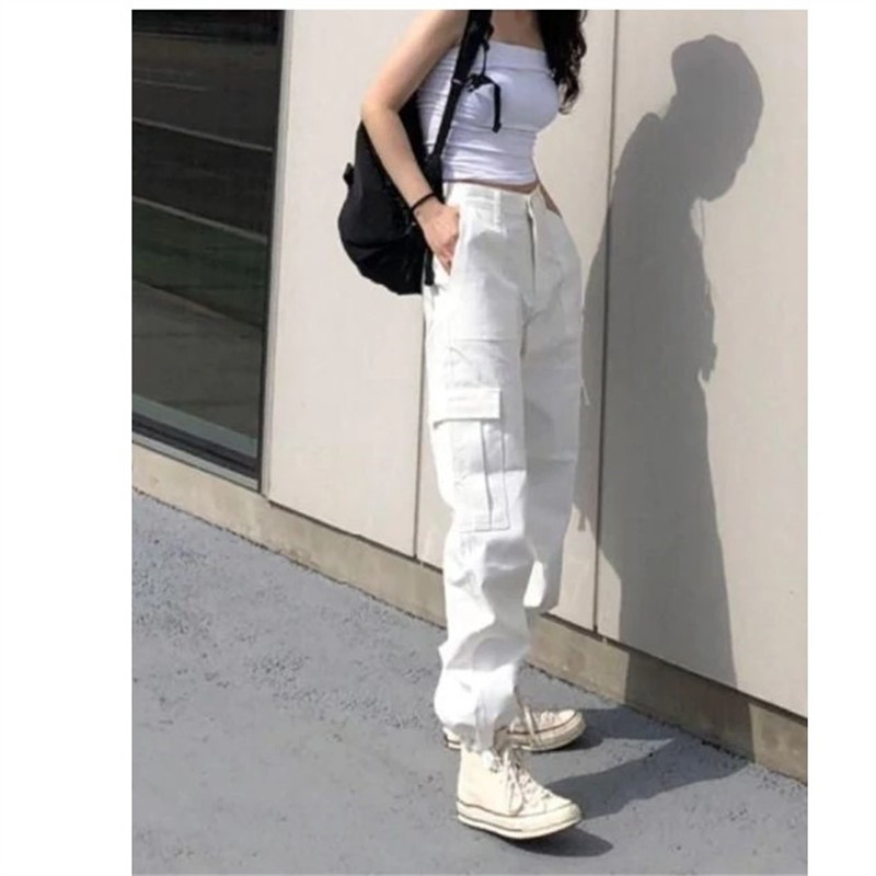 2023spring and summer new casual all-matching Army Green overalls hot girl high waist adjustable straight overalls