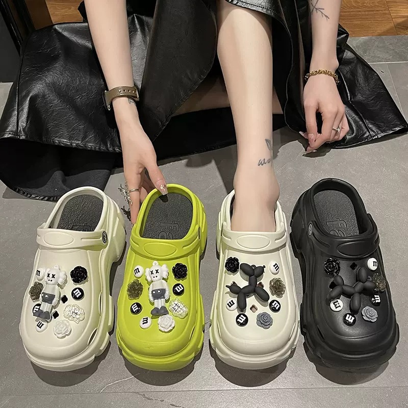 New hole shoes women's thick bottom increased non-slip Fashion Net red cute beach sandals for outdoor summer wholesale