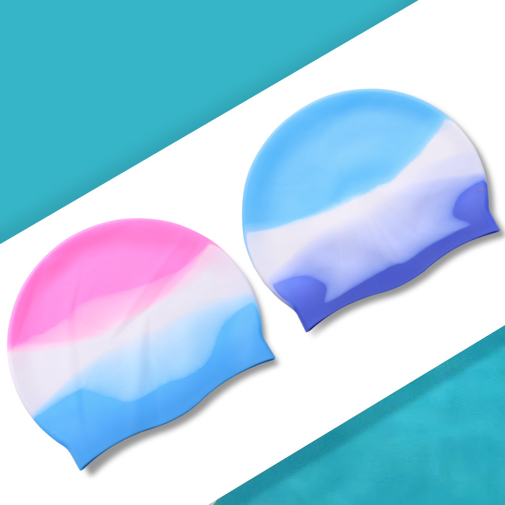 Factory wholesale adult silicone swimming cap color matching swimming high elastic non-slip head waterproof unisex New
