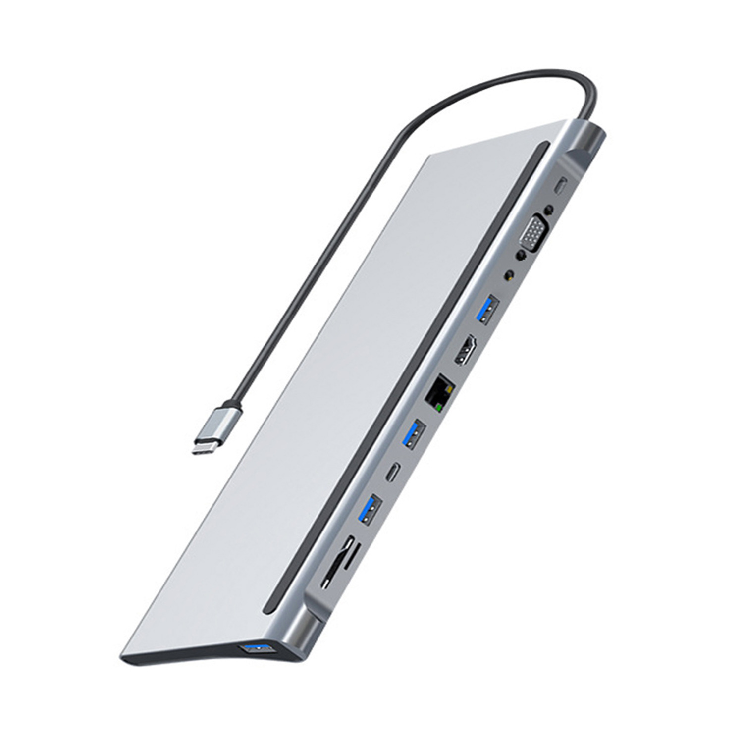 12-в-1 Type-C док-станция USB-C на HDMI/rj45/VGA/PD хаб 12-In-1usbhub