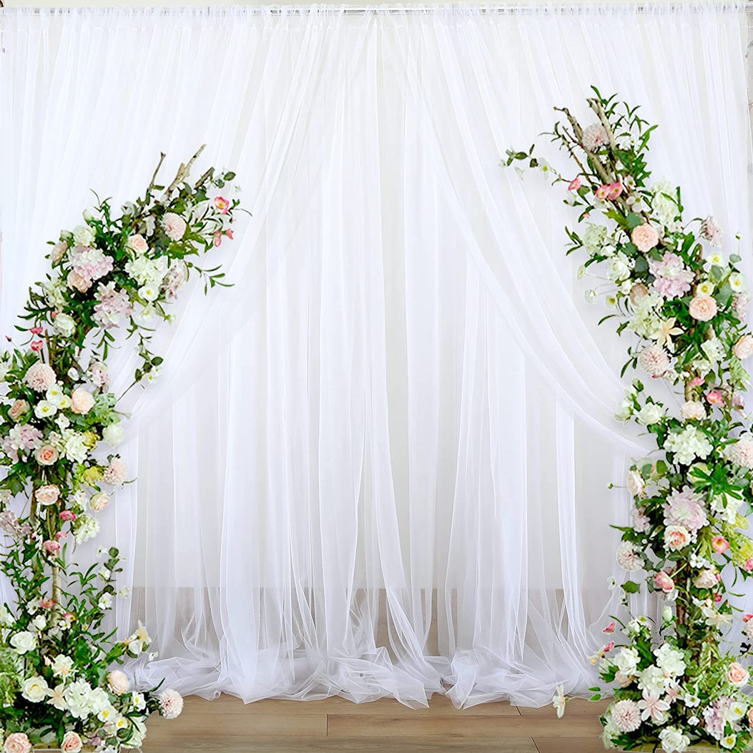 Sheer mesh mosquito net, wedding canopy, party backdrop arch, curtain fabric, fairy girl birthday dessert table