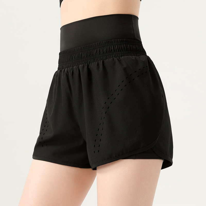 Sports Shorts Women's Anti-Light Casual High Waist Yoga Pants Quick-Drying Tight Fitness Pants Cross-Border in Europe and America