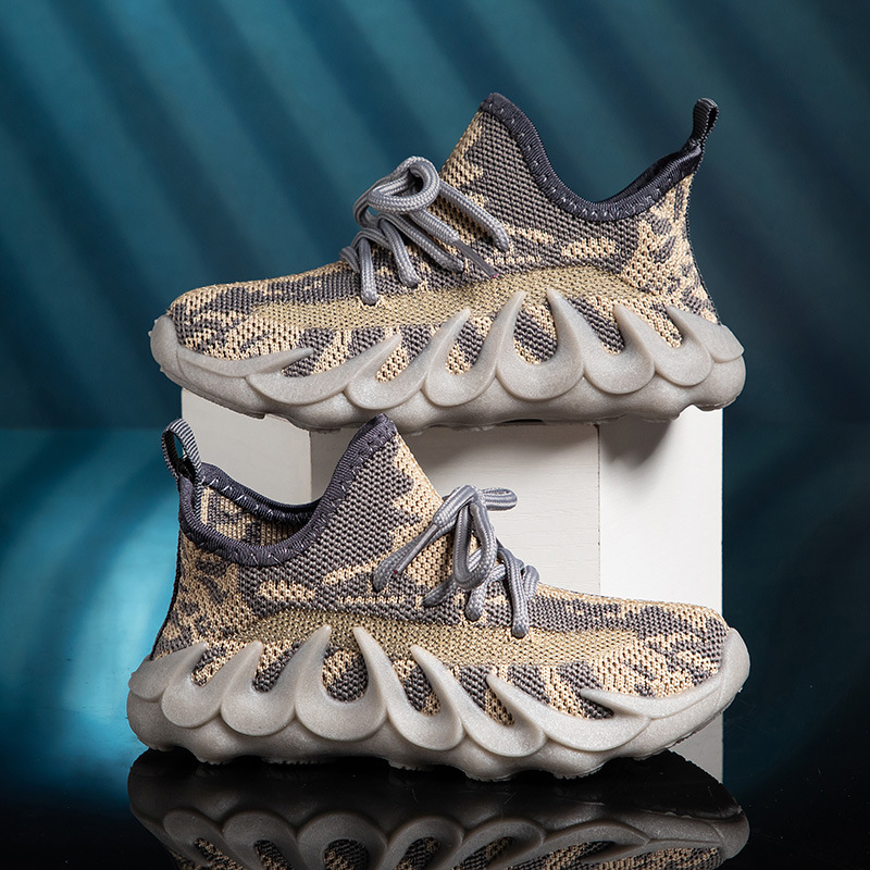 Children's Sneakers New 2023 Spring and Summer Comfortable Flying Woven Octopus Boys and Girls Running Shoes Coconut Shoes