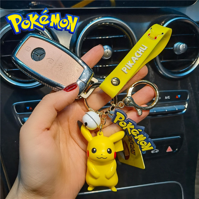 Langbowang genuine Bao Ke Meng Pikachu keychain female male cute trendy Cartoon Doll car bag pendant