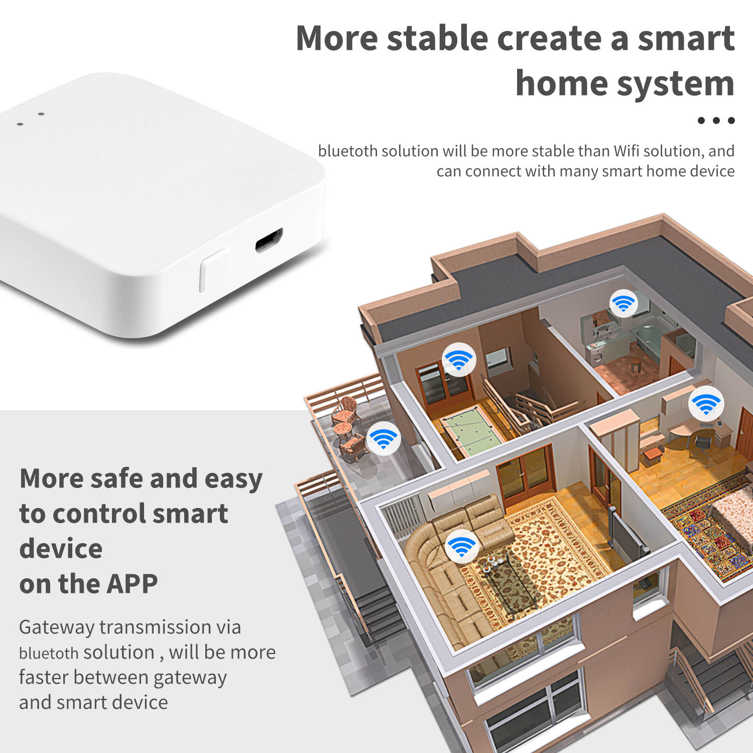 Graffiti multimode gateway mini wired wireless remote control zigbee smart home hub Bluetooth mesh