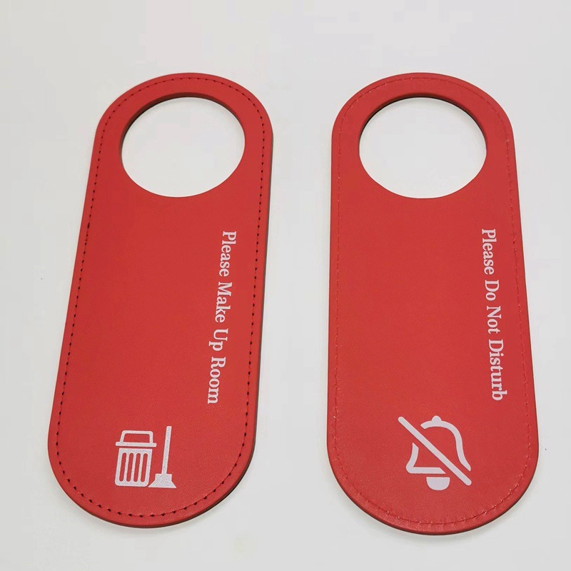 Cross-border spot wholesale PU leather do not disturb the hotel room door please clean the sign door hanging