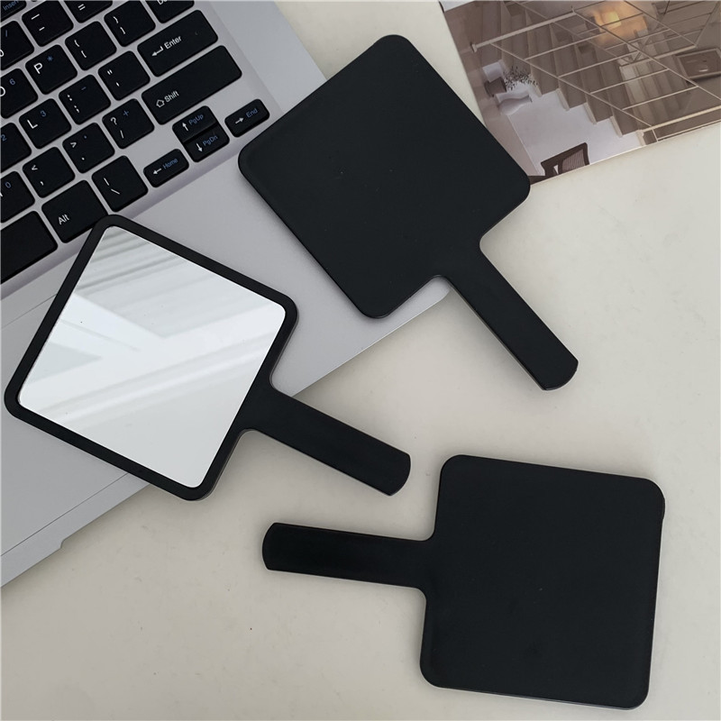 ins simple solid color handle mirror portable makeup mirror high-looking hand-held makeup mirror hand-held small mirror