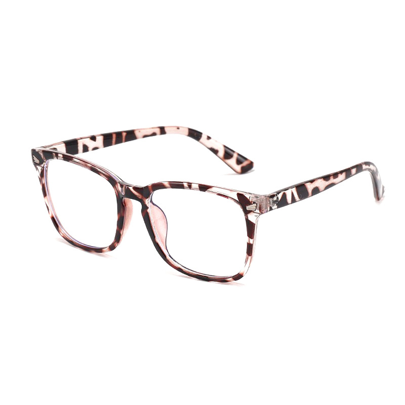 Best selling anti-blue light plain glasses classic fashion retro beige glasses men's and women's fashionable finished myopia glasses 8082