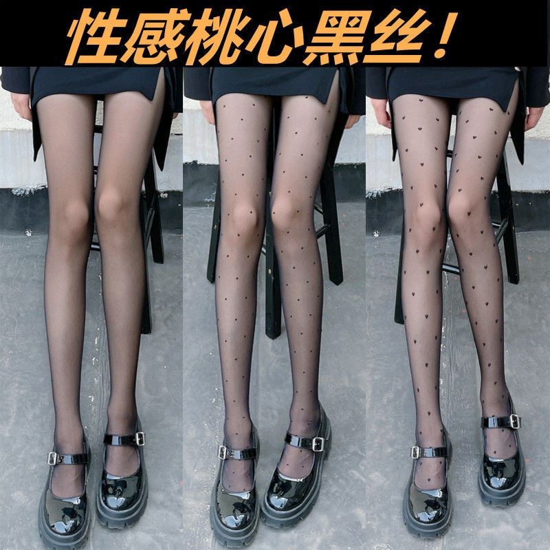 Love white stockings for women spring and summer thin sweet bow white pantyhose lolita round polka dot jk black silk