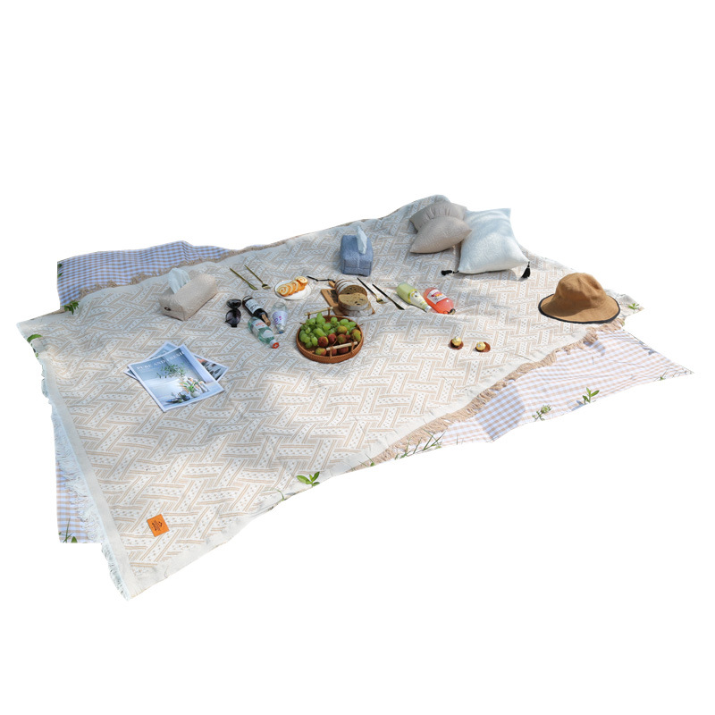Apricot ins style spring outing picnic mat moisture-proof mat Internet celebrity spring picnic cloth mat outdoor camping outing mat