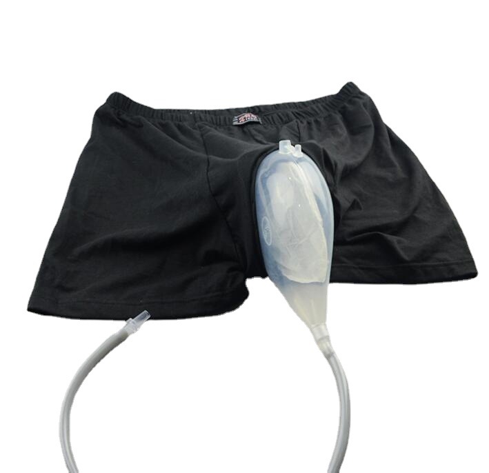 Silicone men's urine loss underwear auxiliary urine receiver for elderly patients male urine bag catheter drainage bag