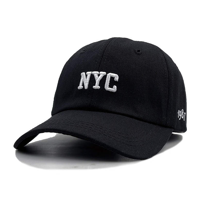 速賣通韓版春夏NYC字母刺繡鴨舌帽男防曬遮陽女棒球帽