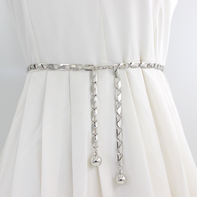 Metal Hook Adjusting Waist Chain Women's Fashionable All-match Decorative dress Distinctive Chain Korean-style Waist Slim Belt