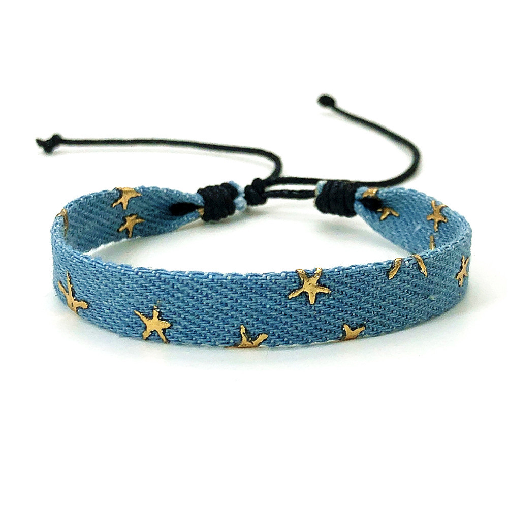 New European and American Amazon simple artistic style fresh star denim woven bracelet bracelet jewelry wholesale