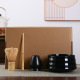 Matcha bowl light black 4-piece gift box