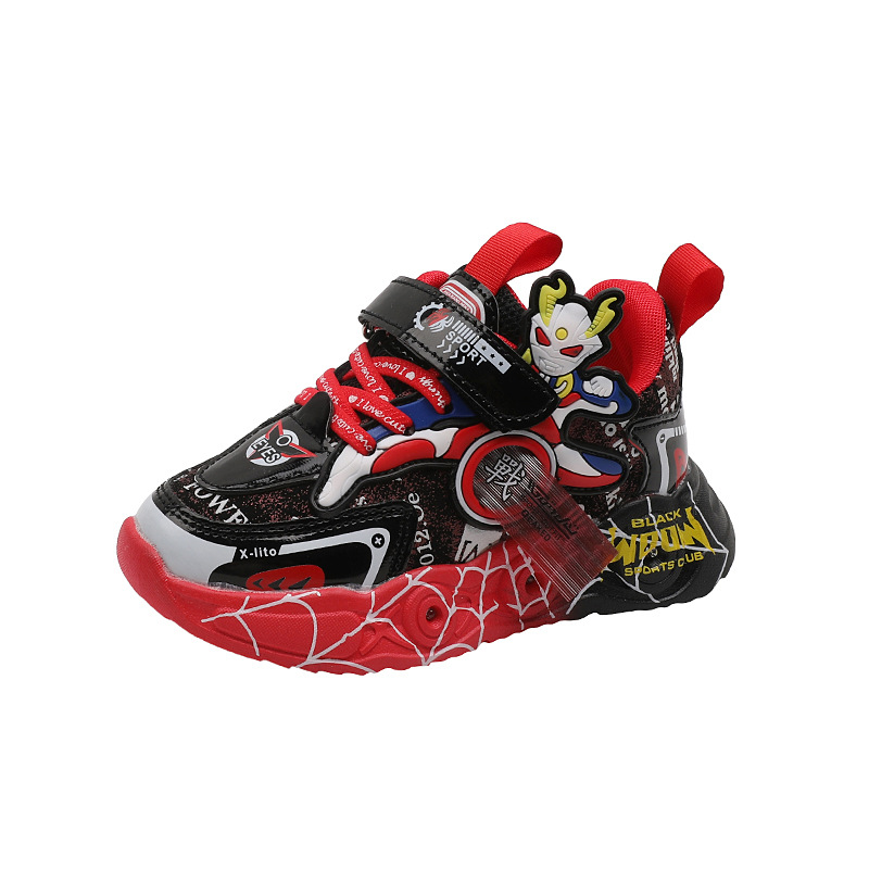 Luminous children's sports shoes men's 2023 Spring and Autumn new mesh breathable Men's shoes children's baby shoes in stock