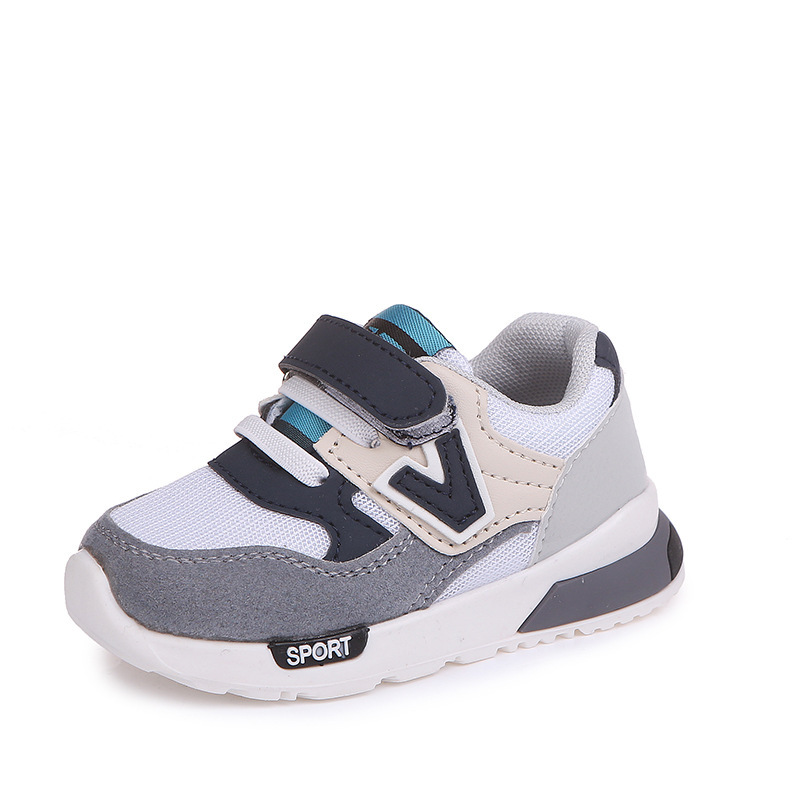 2022 Spring and Autumn New Baby Fashion Stitching Velcro Sneakers Toddler Shoes Men's Soft Sole Running Shoes