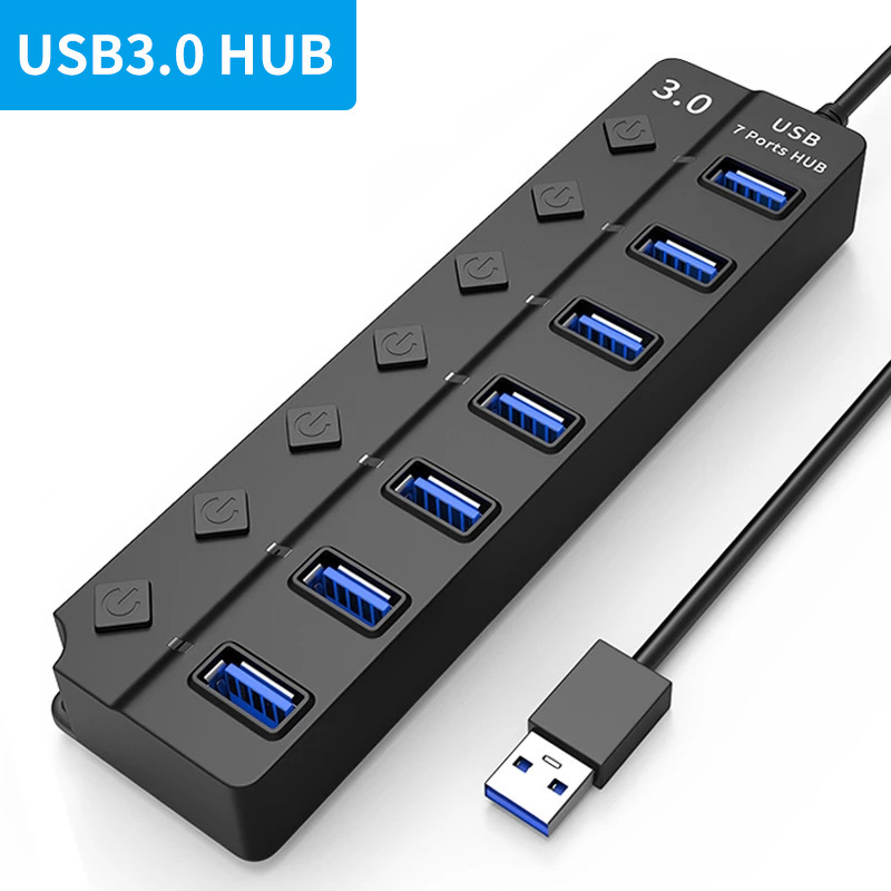 Seven-port switch HUB3.0 4-port 3.0 splitter 2.0 hub four-port extender usb computer splitter