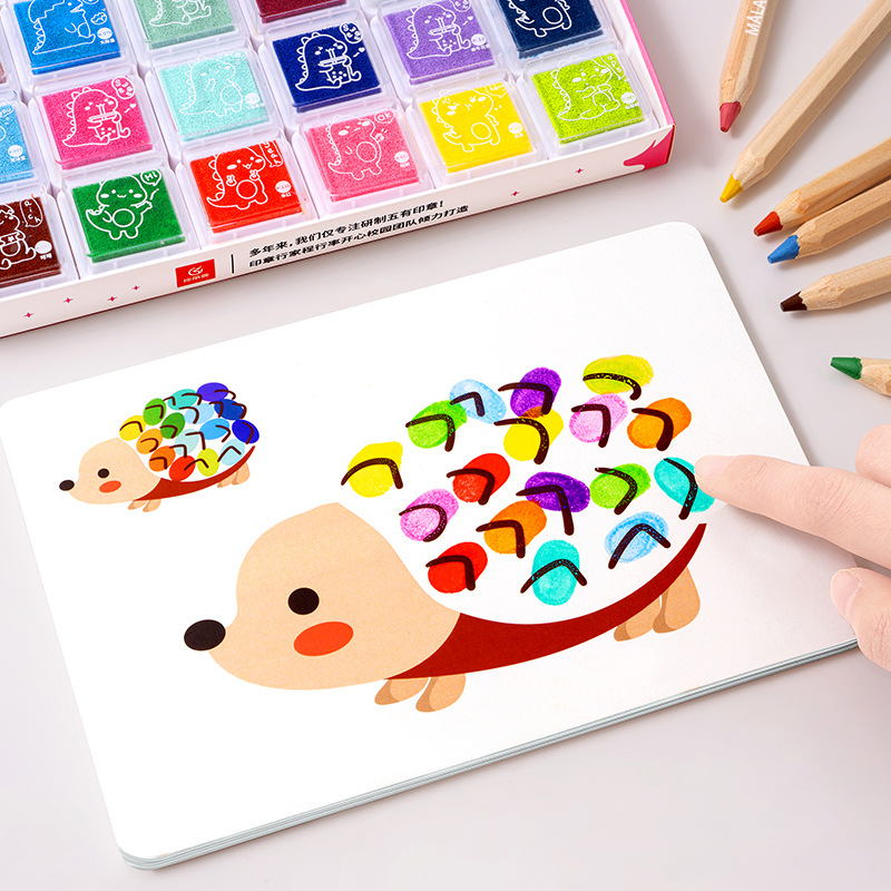 Children's finger painting graffiti coloring painting picture book palm painting toy inkpad painting tool paint non-toxic