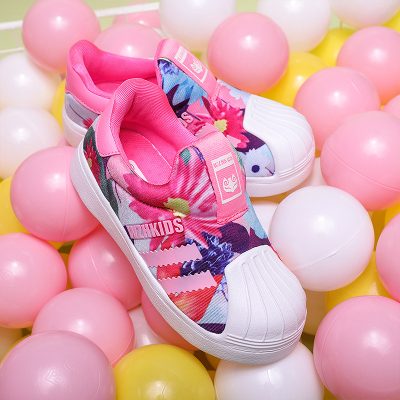 Children's shell head shoes baby sneaker boys 2-3-4 years old 5 kindergarten spring fashion girls' shoes one-piece delivery