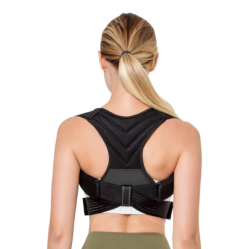 Back Restraint Belt Open Shoulder Pad Adjustable Lightweight Invisible Inner Wear Mesh Breathable Fabric Restraint Belt