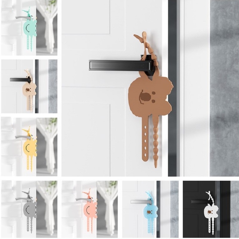 Double-layer thickened study safety door card door cover prevent door closing baby safety lock infant door mute lock cover