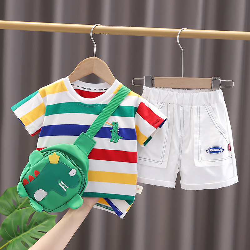 Boys Summer Suit Stylish Boys Handsome Fashionable Two-Piece Children's Clothes Baby Boomer Children's Clothing Baby Summer Clothes