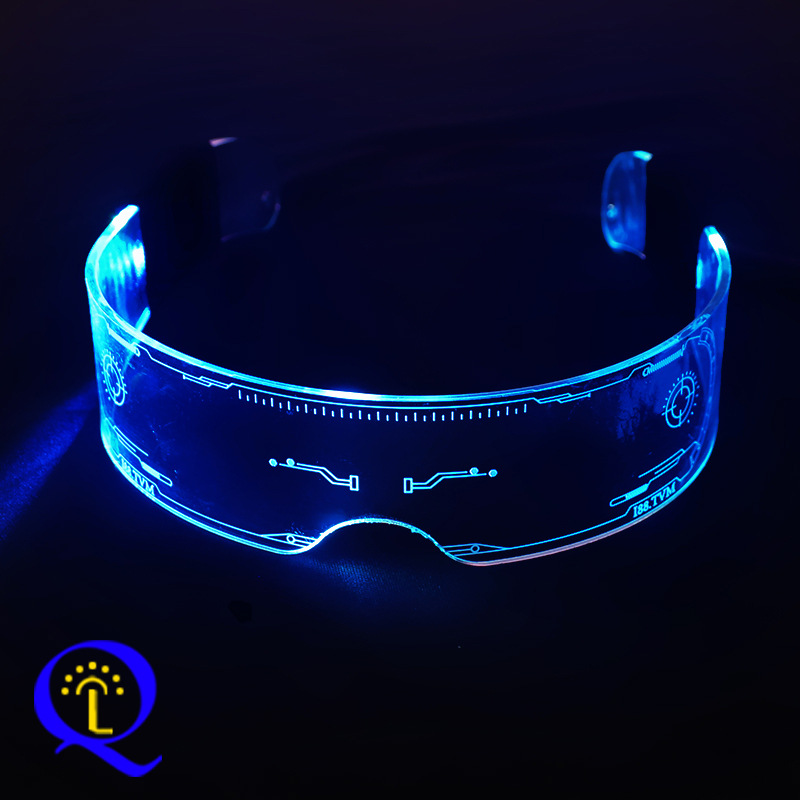 Factory in stock LED luminous glasses Party flash technology glasses festival fluorescent glasses Party luminous glasses