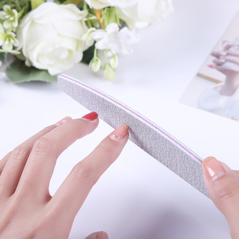 Factory direct supply half moon gray purple core nail polishing strip nail shop nail trim nail file
