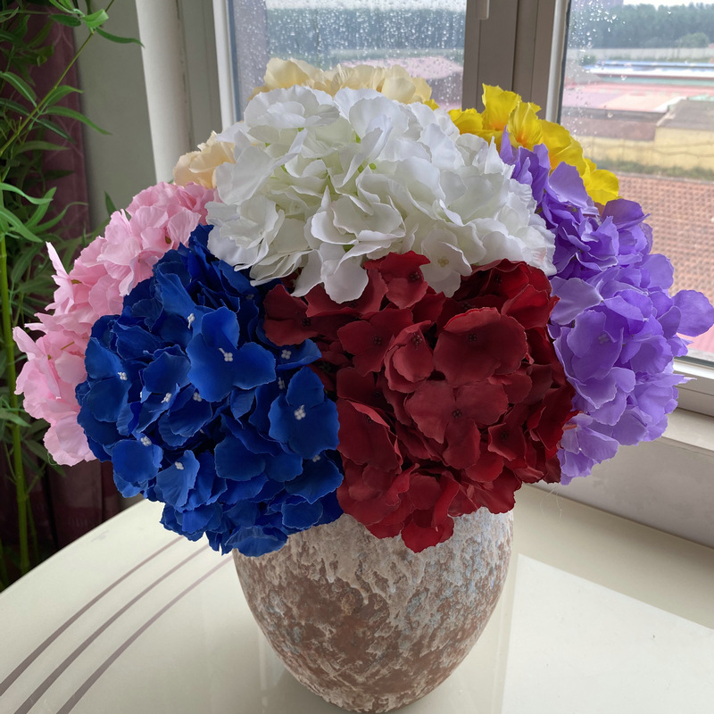 Mallorca Hydrangea leafless five-headed Hydrangea wool cloth Hydrangea flower wedding wedding flower French style five-headed Hydrangea