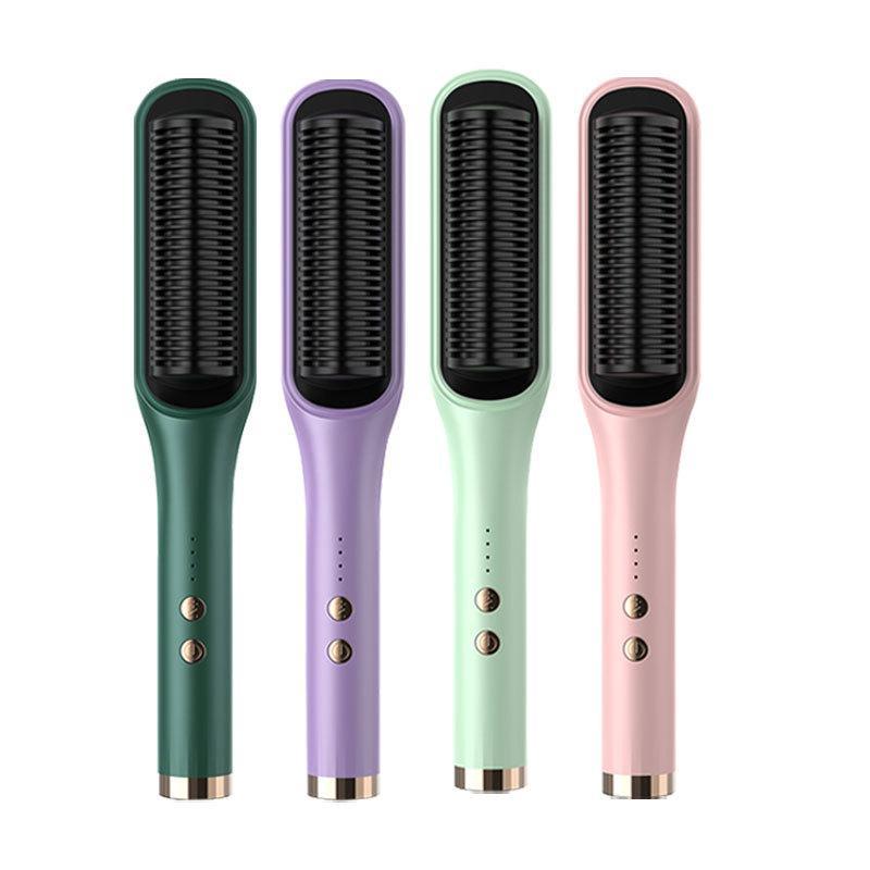 New Cross-border Straight Hair Comb Straight Roll Dual-purpose Straightener Wet and Dry Dual-purpose Curling Hair Stick Household Mini Hair Comb