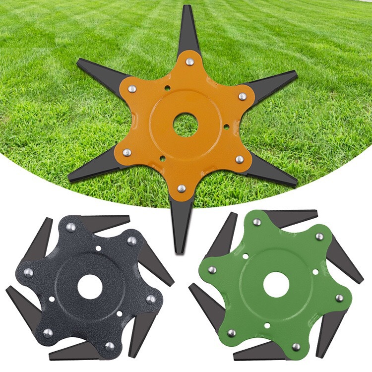New toothed mower blade six-leaf knife mower Head Six-leaf cyclone blade agricultural mower accessories