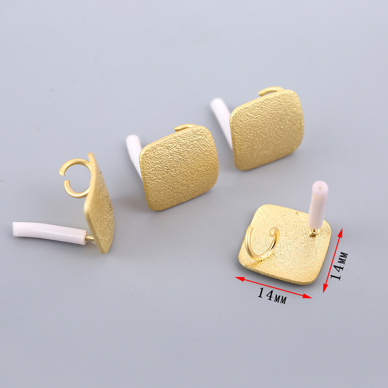 Cross-border golden stud earrings accessories irregular geometry earrings diy accessories material package metal texture earrings accessories