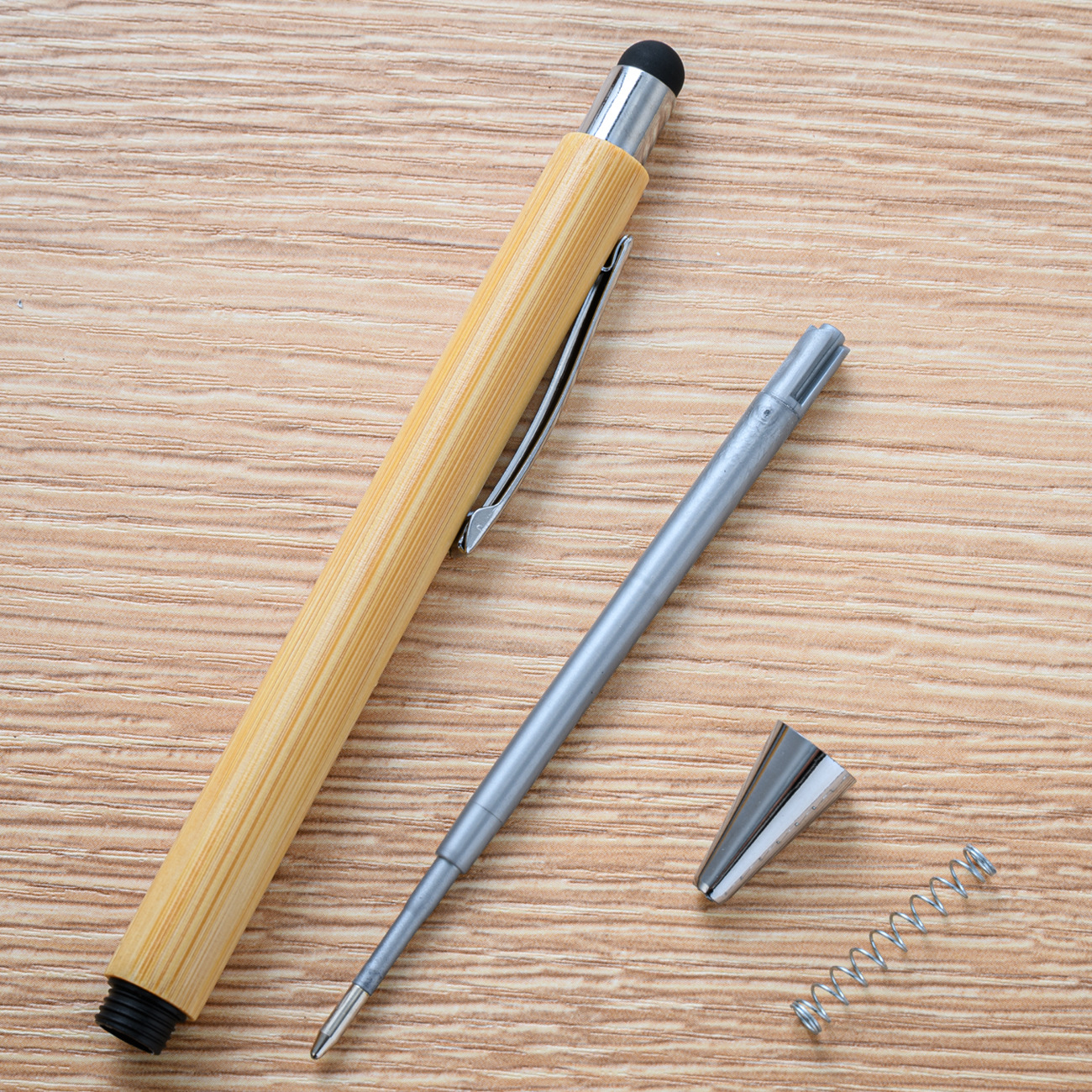 Press touch screen bamboo pen printable logo hotel office student gift advertising Pen Press bamboo pen wholesale