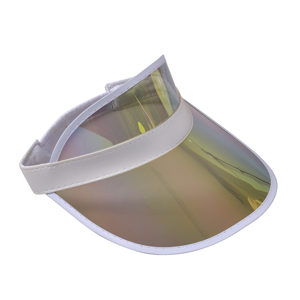 Laser sunscreen sun hat electroplated sun hat summer colorful iridescent sun hat pvc empty top hat visors