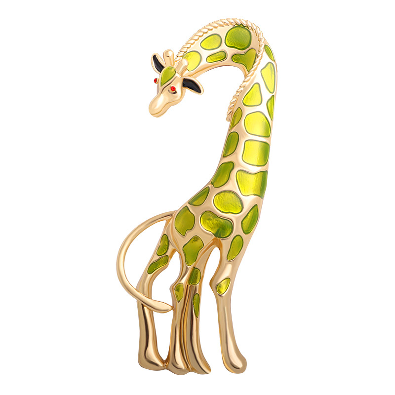 New European and American Fashion Alloy Oil Dropping Giraffe Brooch Women's Clothing Pin Accessories Suit Accessories Corsage
