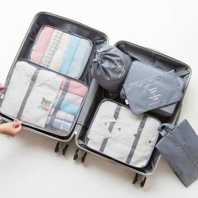 Travel seven-piece storage bag clothes organizing packing bag travel luggage clothing underwear storage bag wholesale