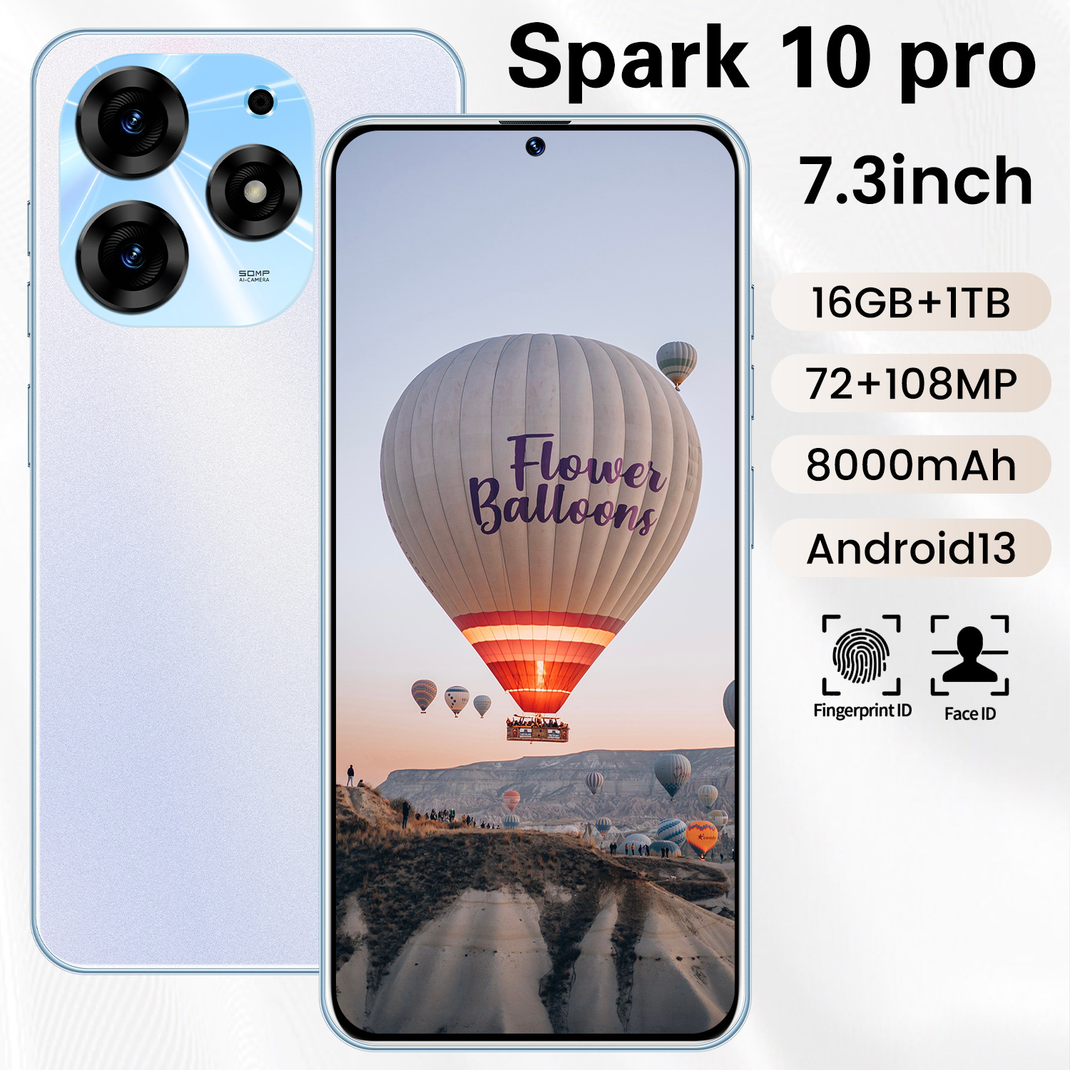 ozon hot piercing large screen SPARK10PRO cross-border mobile phone 3+32G Android 10 smartphone foreign trade factory