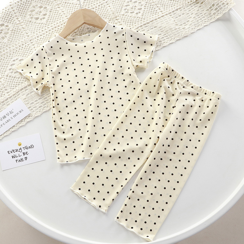 Summer Girls Outer Wear Short-sleeved Thin Suit Baby Summer Two-piece Western Style Korean Style Air-conditioning Suit 2023 New