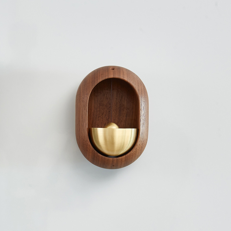 Bell Baby Hanging Dopamine Doorbell Light Luxury Solid Wood Brass Creative Refrigerator Housewarming Wooden Door Home Entry Wind Bell