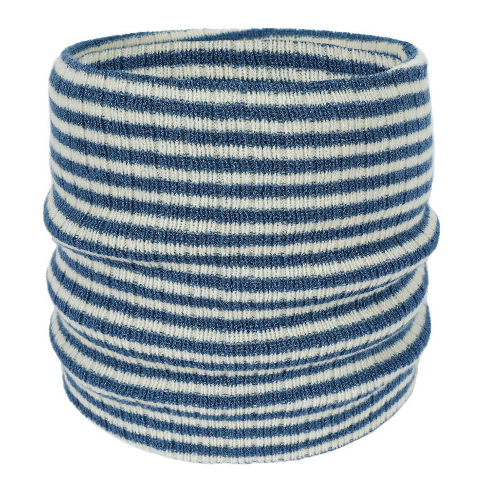 New striped collar autumn and winter warm scarf knitted all-match solid color neck protection fashionable thin cycling style collar