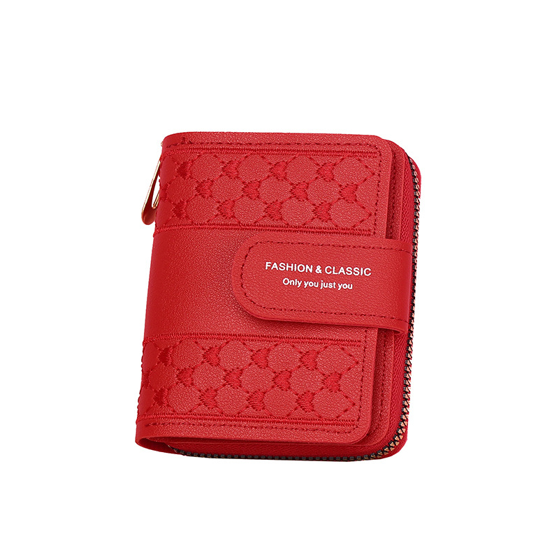 2022 New Women's Wallet Short Zipper Large Capacity Coin Purse All-match Love Color Clutch Card Bag