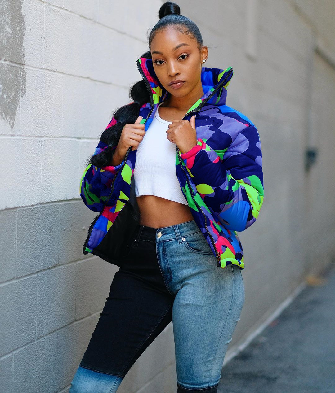 Cross-Border women's new men and women can wear color camouflage printing and dyeing bread clothing cotton-padded jacket