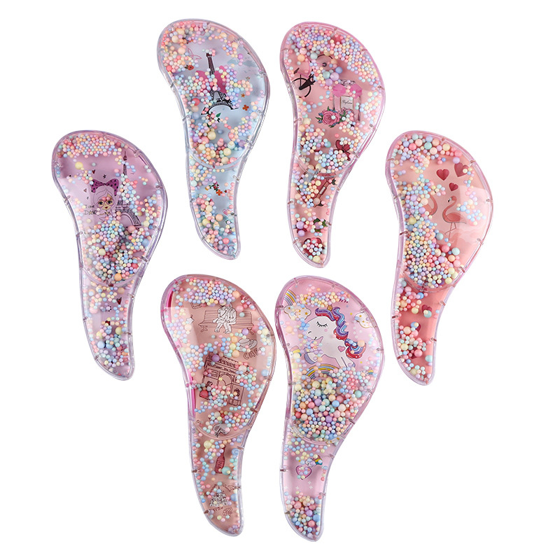 New Transparent Anti-knot Hair Comb Massage Comb Cute Plastic Hair Comb Cartoon Children
