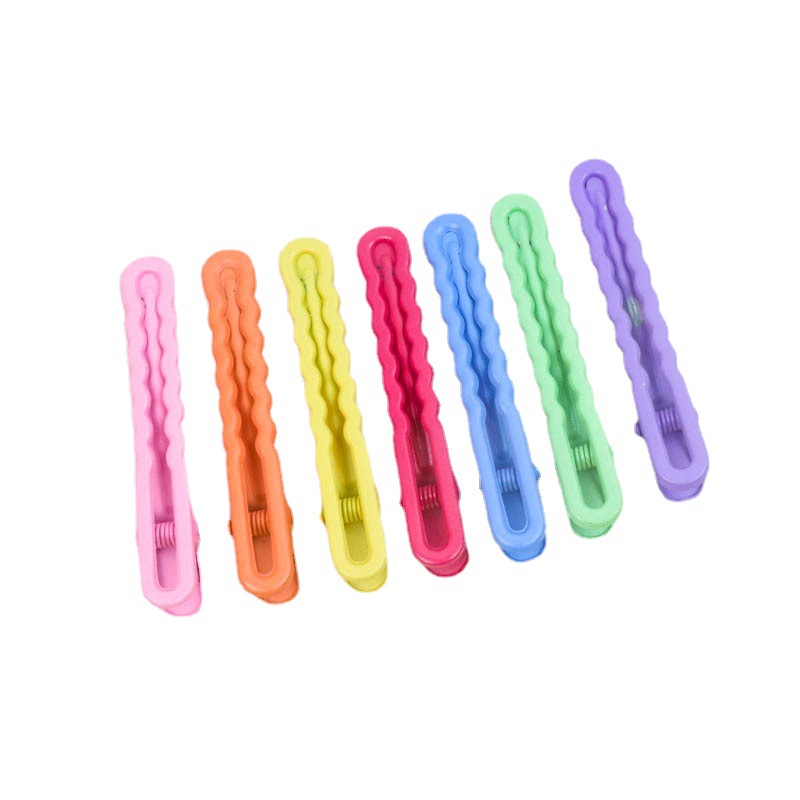 Wave hollow hairpin new Korean style rubber paint duckbill clip candy color matte adult children wave clip