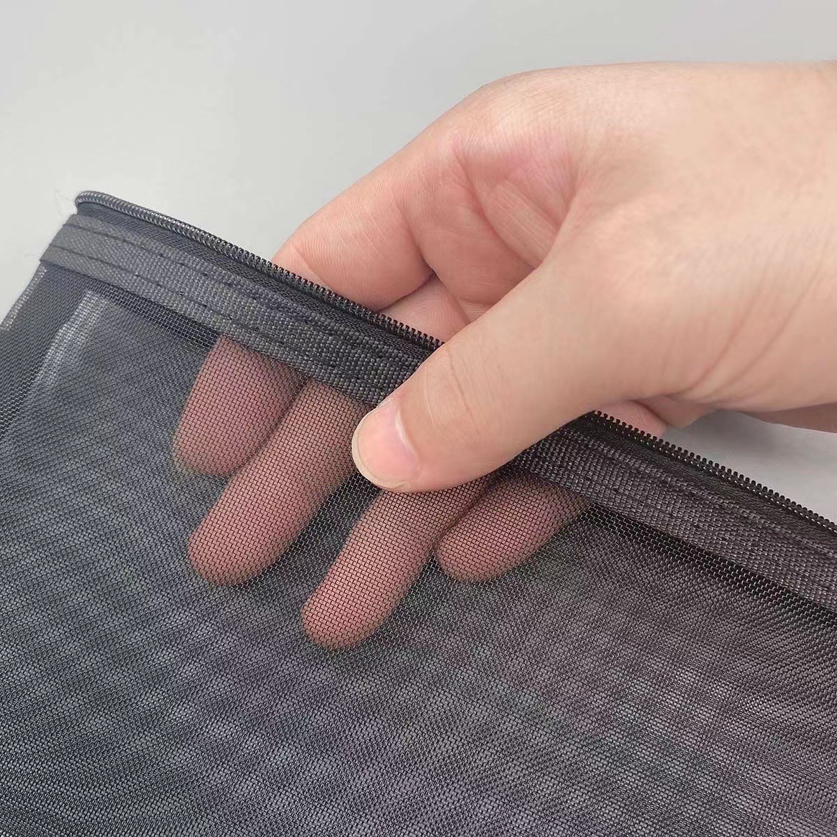 Simple transparent mesh pen bag storage bag for students examination portable pen bag large capacity stationery bag wholesale